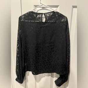 Express Black Leopard Long Sleeve Top